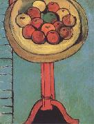 Apples on the Table against a Green Background (mk35) Henri Matisse